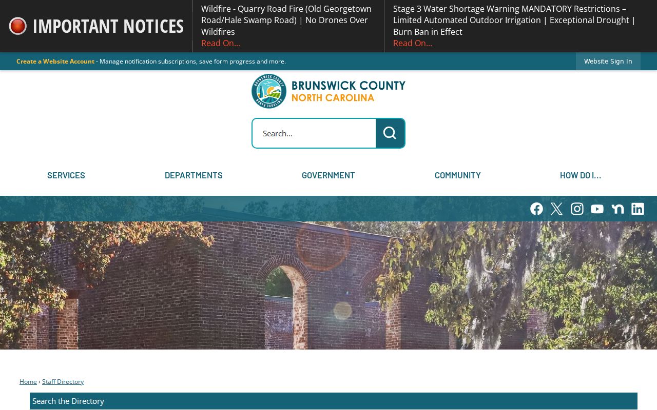 Leland people directories access through Brunswick County staff search